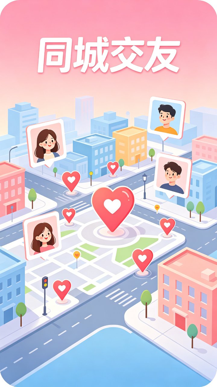 爱语App同城交友地图截图
